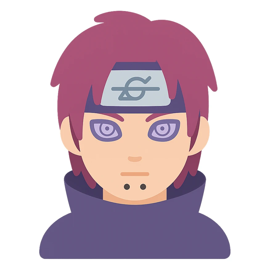 Nagato character as a modern flat color icon, clear silhouette, minimal shading sticker