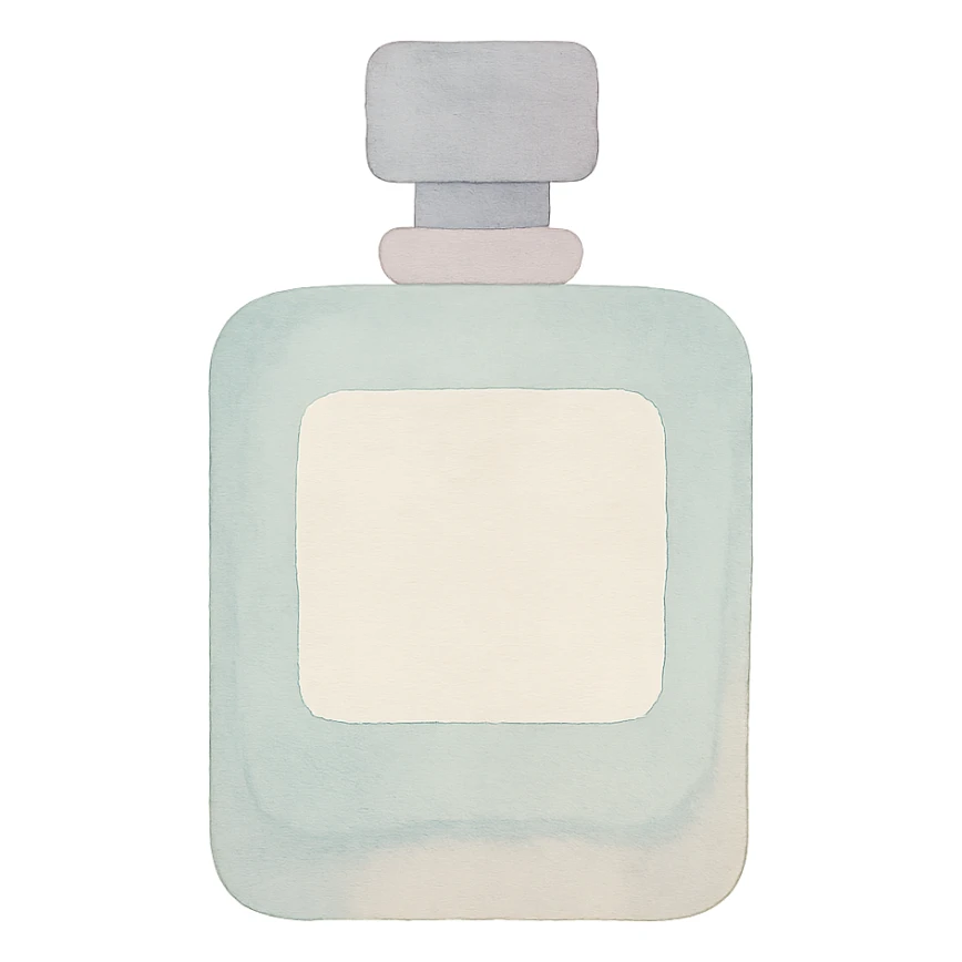 perfume bottle, watercolor art style, soft edges, gentle color blending sticker