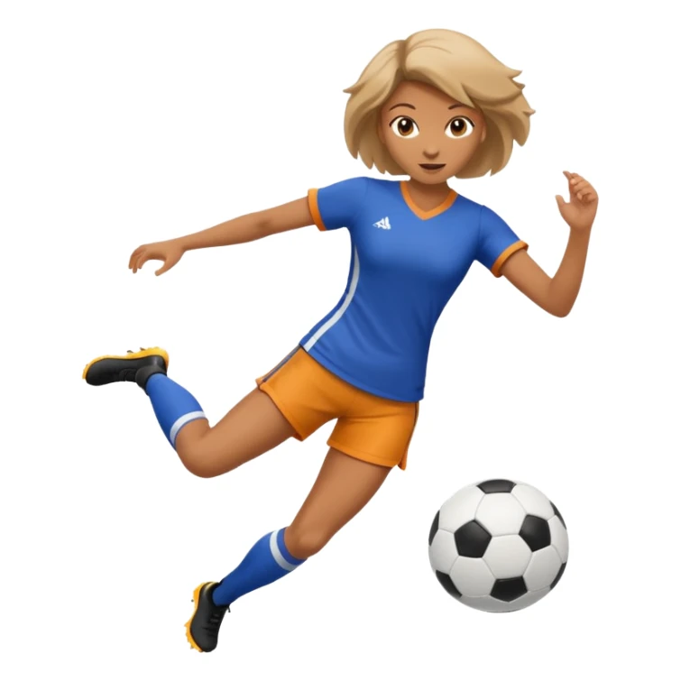 female soccer mentor kicking a soccer ball sticker