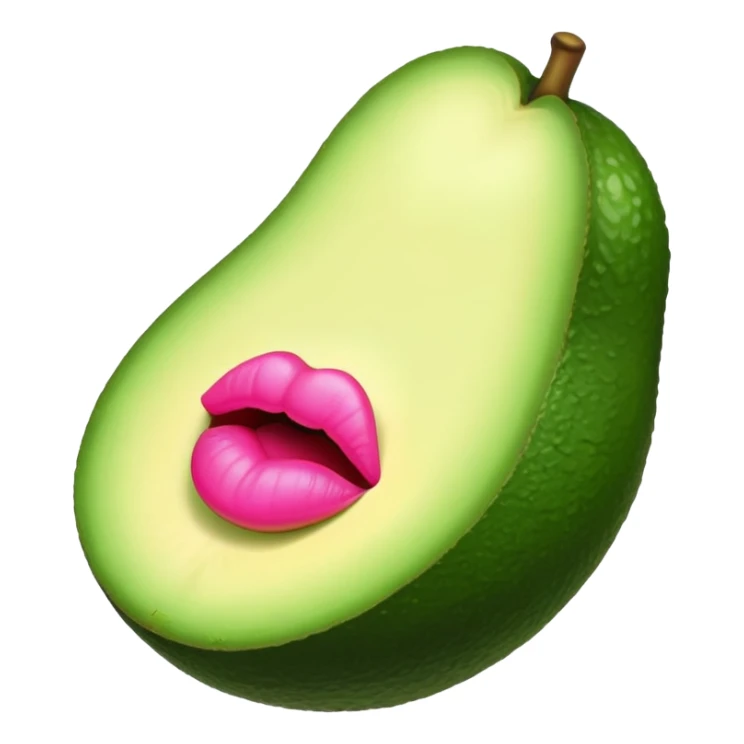 Aguacate con labios grandes rosas sticker