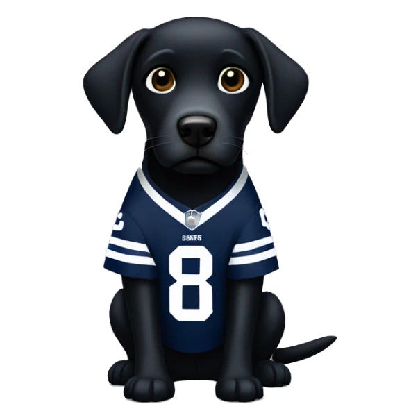 black labrador with dallas cowboys jersey sticker