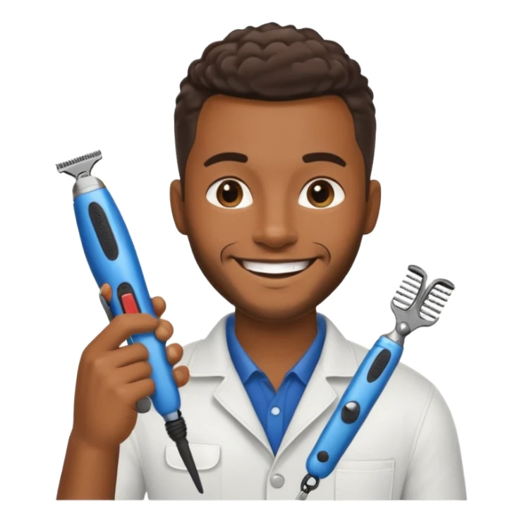 Pet Grooming Stylist black man  sticker