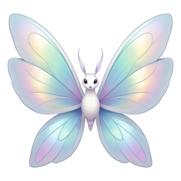  Iridescent white pale wings-ears, fairy-like-fakemon-creature  sticker