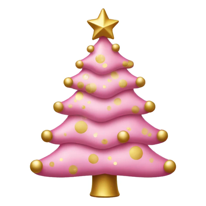 pink and gold Christmas tree sticker