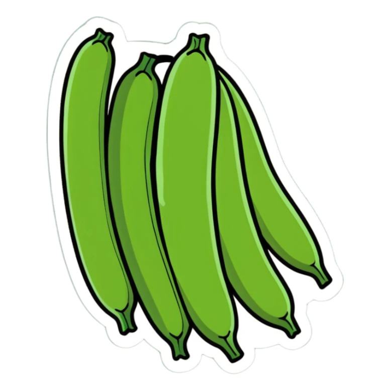 green beans, cartoonish sticker style sticker