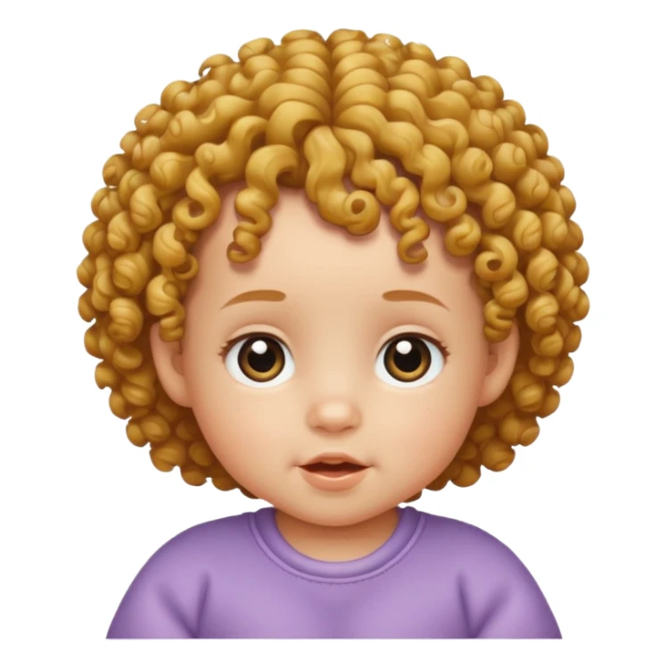 curly hair baby sticker