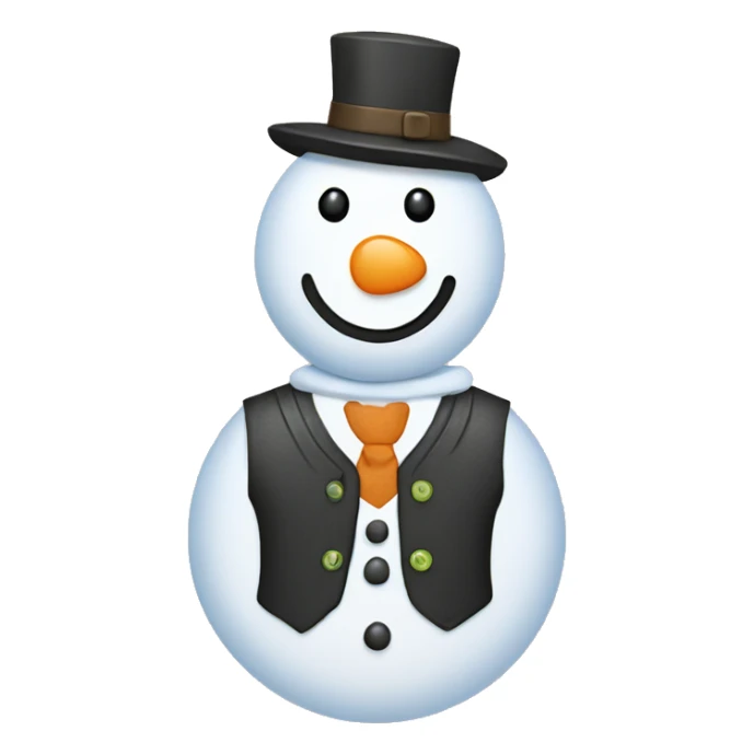 snowman with vest, light bulb buttons sticker