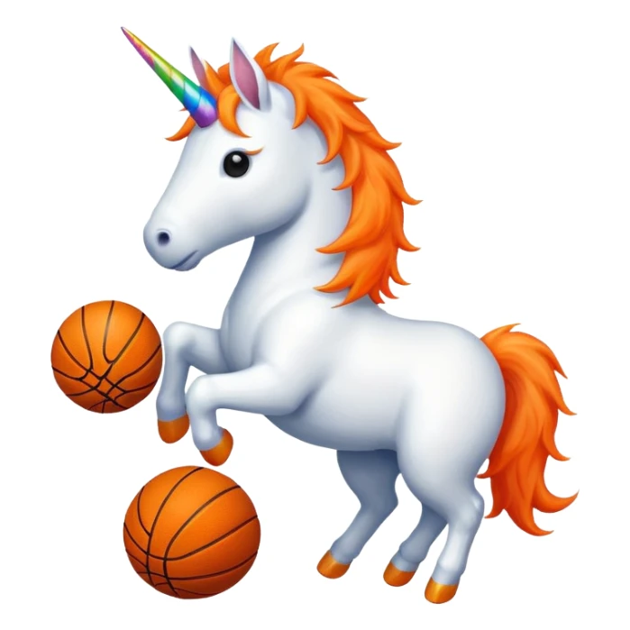 unicorn dribbling a basketball sticker