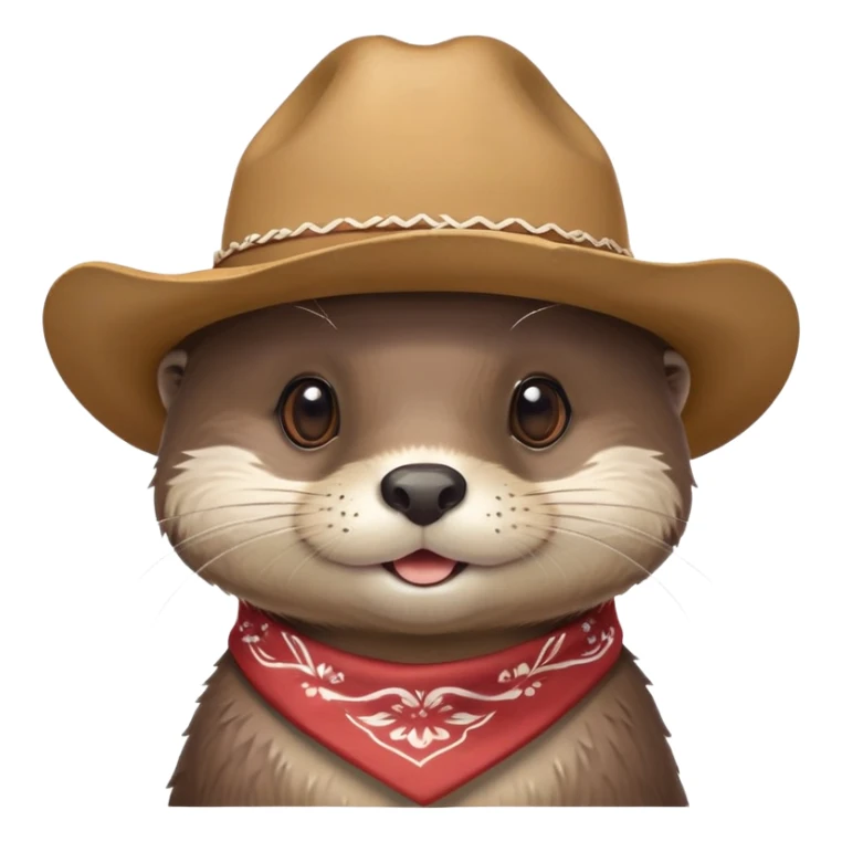 cute otter wearing cowboy hat and bandana sticker