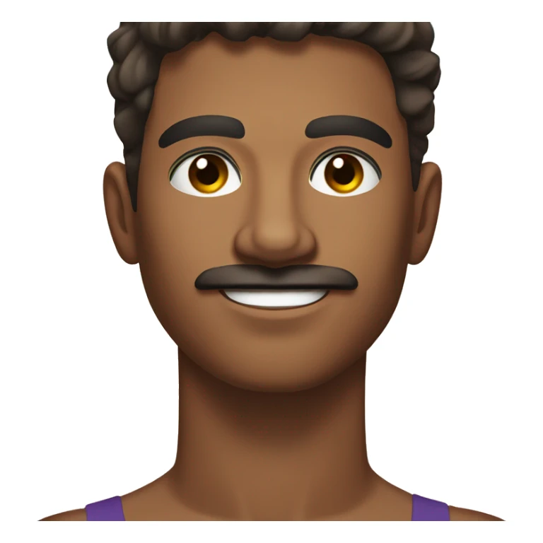 brown skin young man with mustache dark brown eyes laying on beach sticker