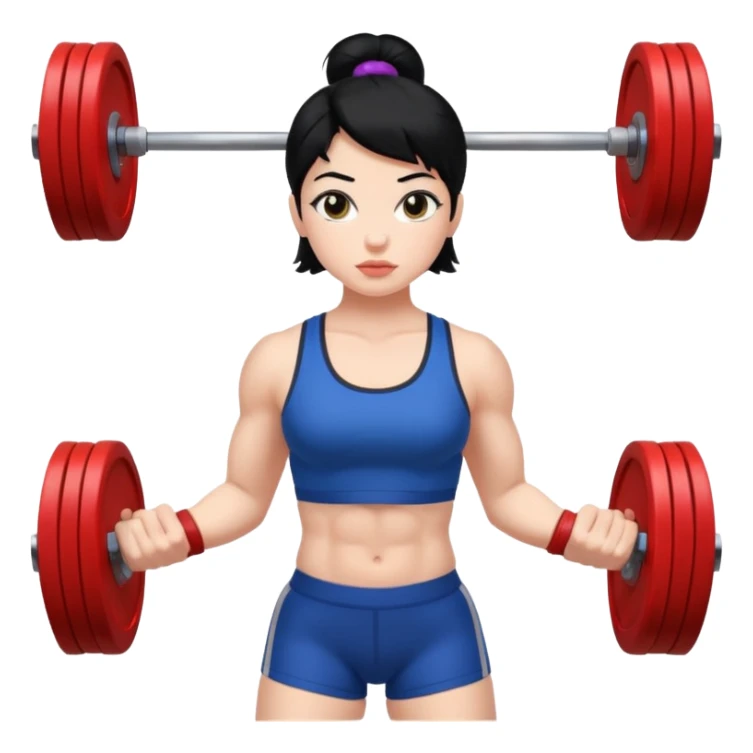 Weightlifting girl with black hair sticker