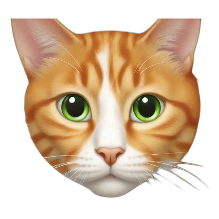 orange and white cat with green eyes sticker
