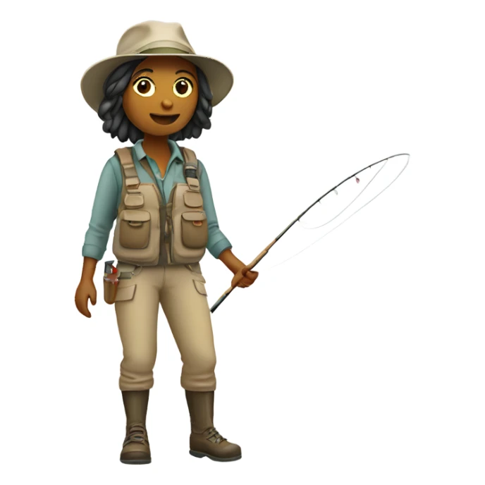 Girl fly fishing sticker