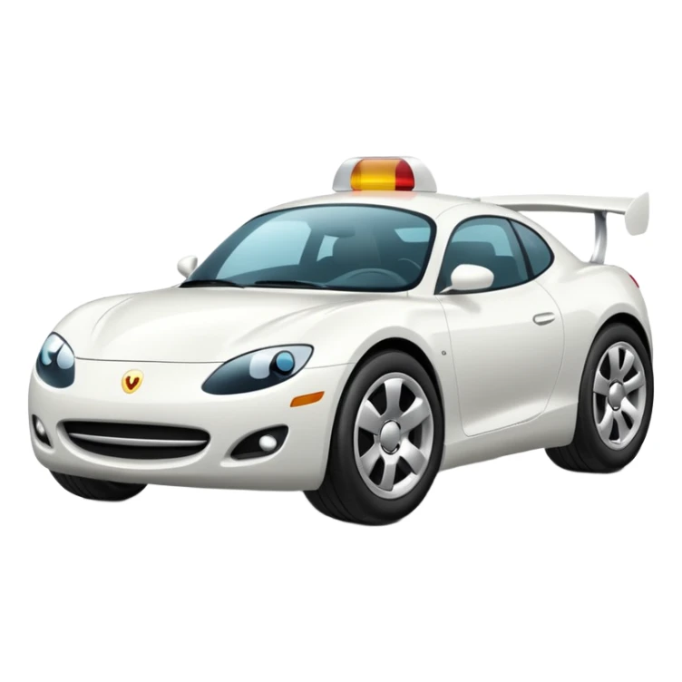 a white car on a black background. Lots of details sticker