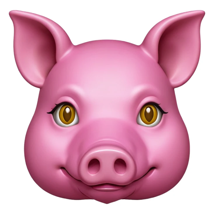  pink painted pig mask of monalisa sticker