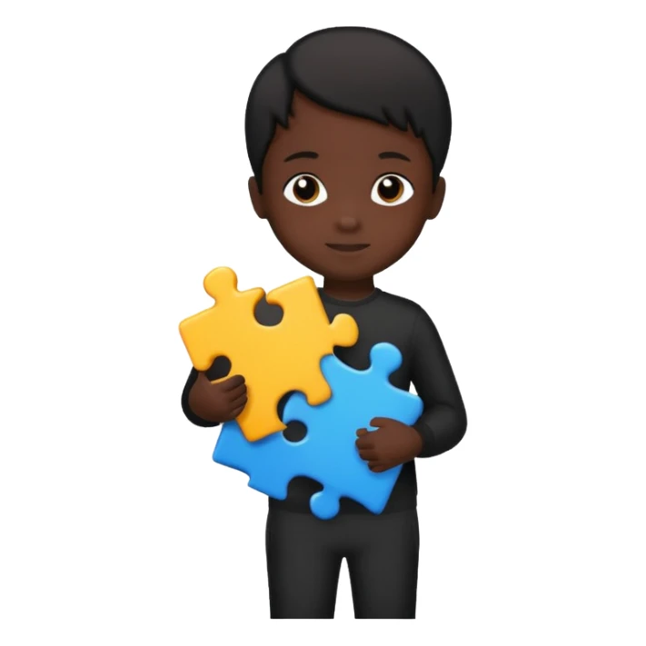 child silhouette holding a puzzle piece sticker