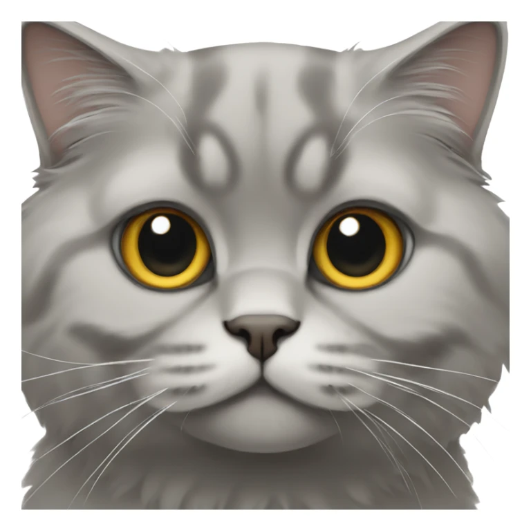 gray scottish fold long-hair cat sticker