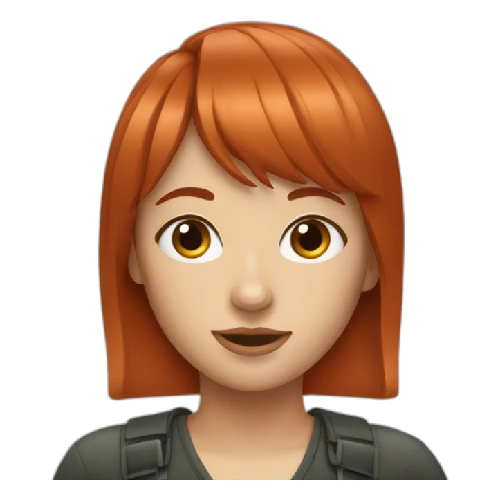 beautiful redhead with a blunt fringe sticker