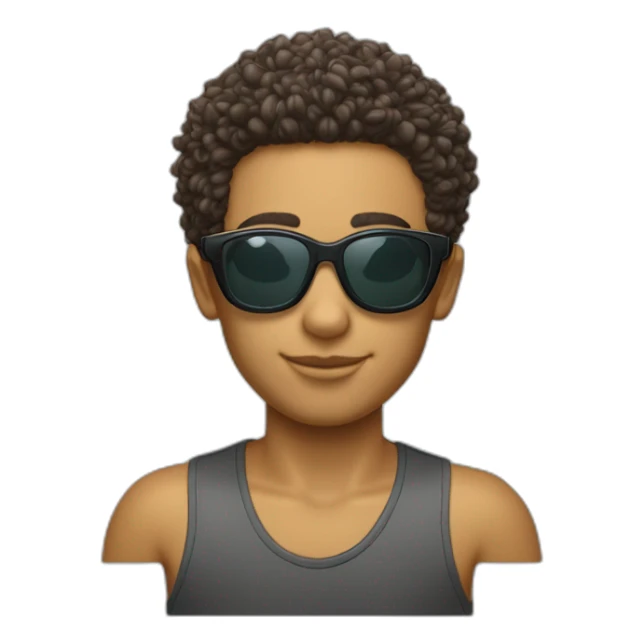 Garçon cheveux bouclés avec un taper et des lunette oakley sticker