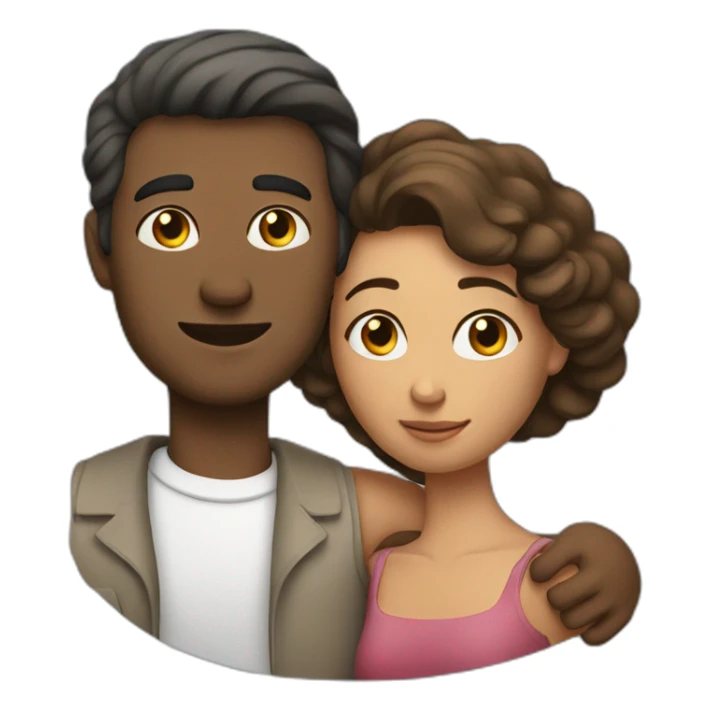 A man leaning against a woman and holding his hand on her shoulder  sticker