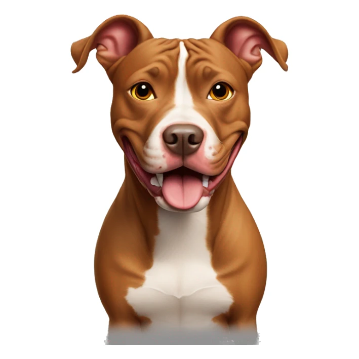 Red nosed pit bull with a goofy smile  sticker