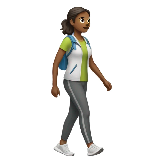 a humuristic version of a women in walking training sticker