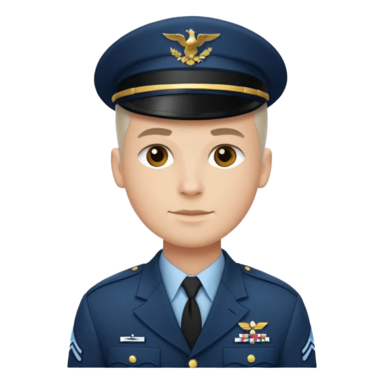 make a dashing US soldier with white, natural and slightly older skin sticker