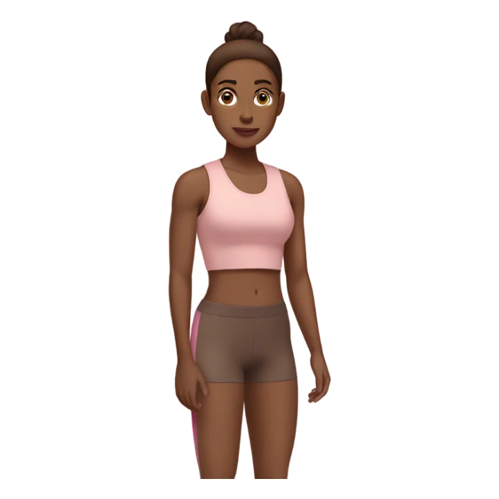Gym girl  brown  light pink clothes  sticker