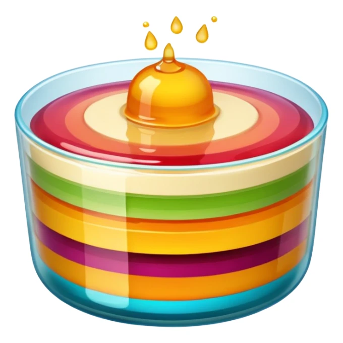 wobbly gelatin dessert, simple, clear sticker