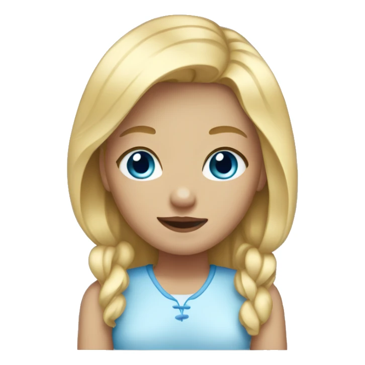 Girl with blond hair and blu eyes  sticker