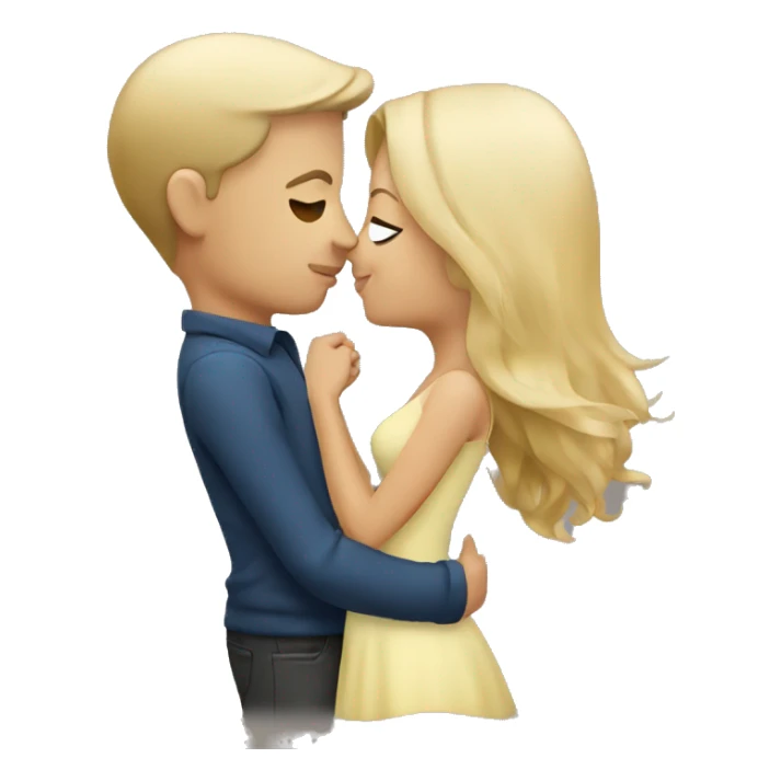 Brunette Women Kissing blond/brunette man sticker