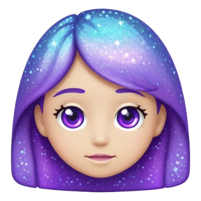 Glitter Purple and Cian add sticker