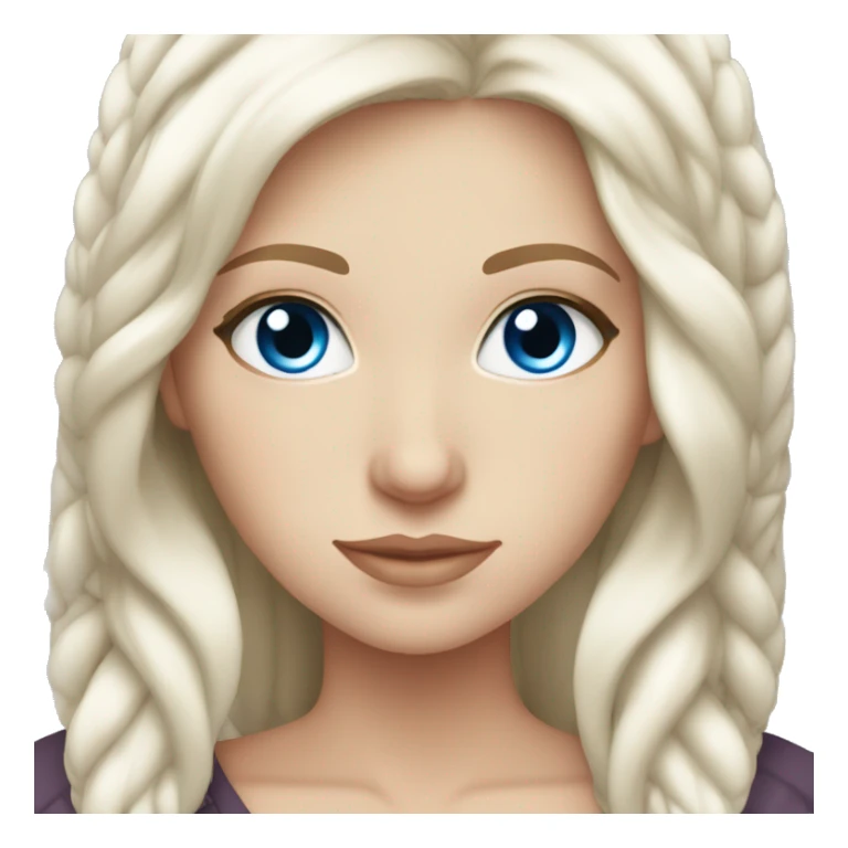 White girl blonde white hair with blanket and blue eyes sticker