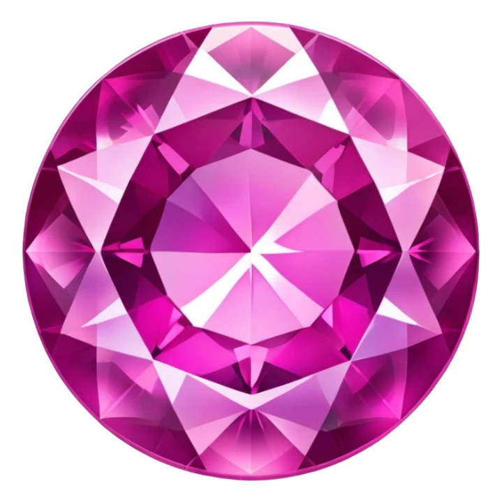 round cut pink sapphire gemstone with holographic iridescent shine sticker