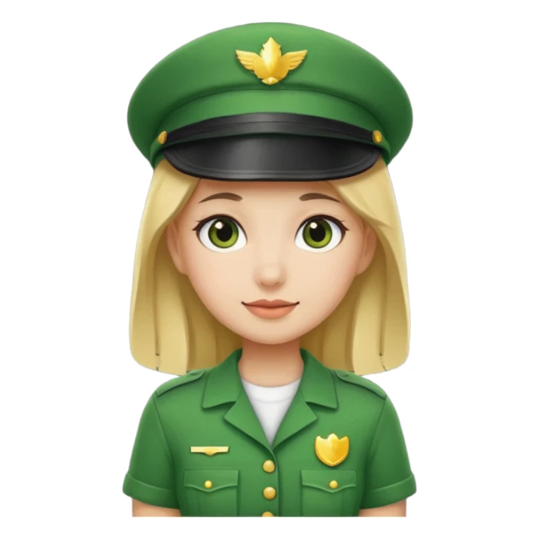 Green uniform t shirt girl no hat sticker