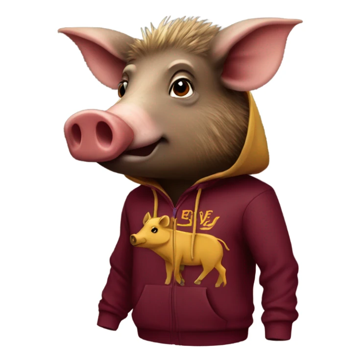 Wild Boar with Burgundy and Gold hoodie  sticker