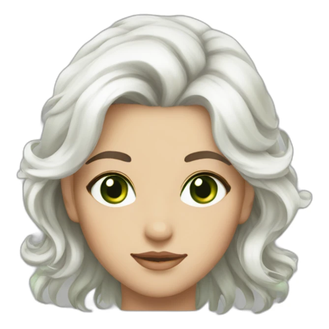 prinkipissa-white hair-brown-green eyes sticker