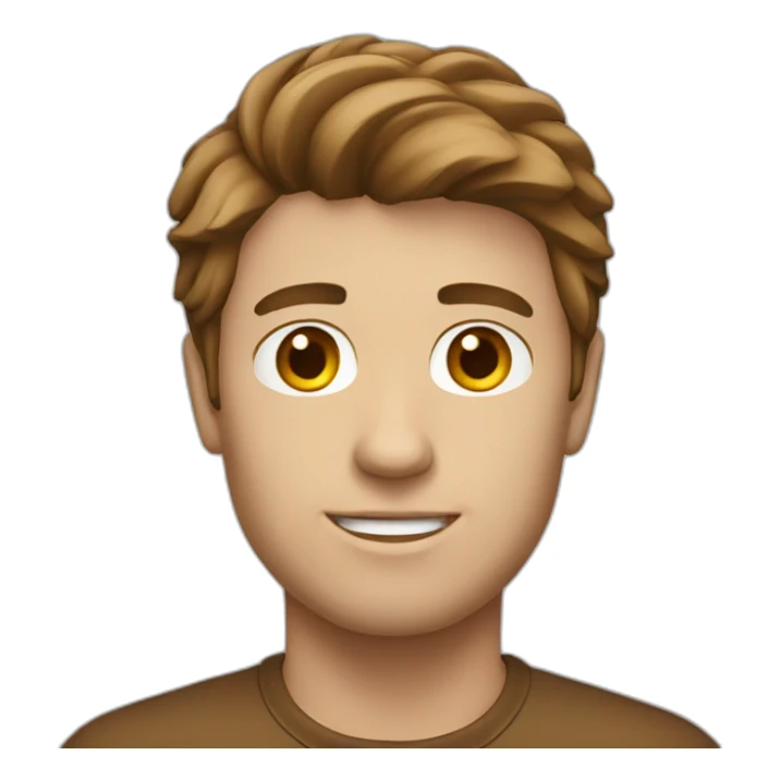 Generic white male with brown hair sticker