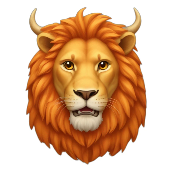 Orange lion with spanish bull sticker