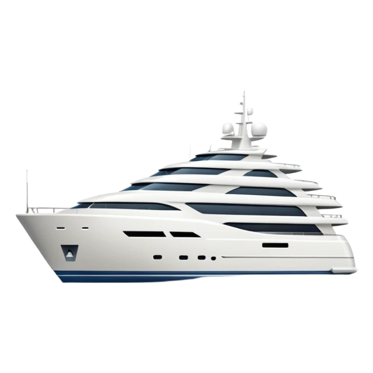 large yacht facing to the left on white background sticker