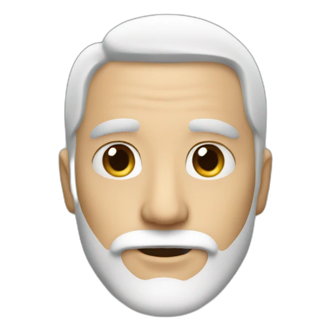 uncle, black hair, white, black small beard sticker