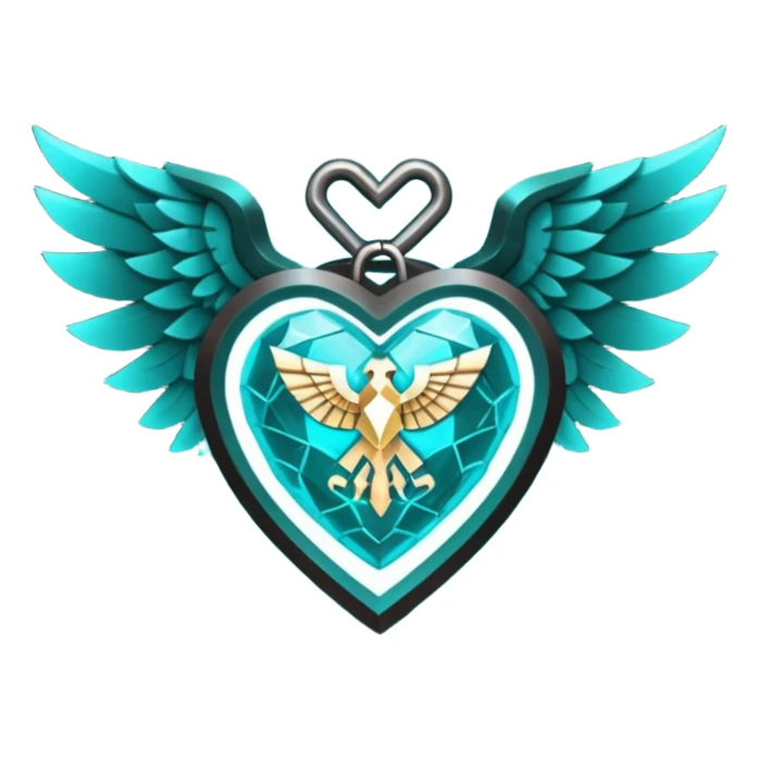 Dark Cyan Six Winged heart with minecraft warden soul sticker