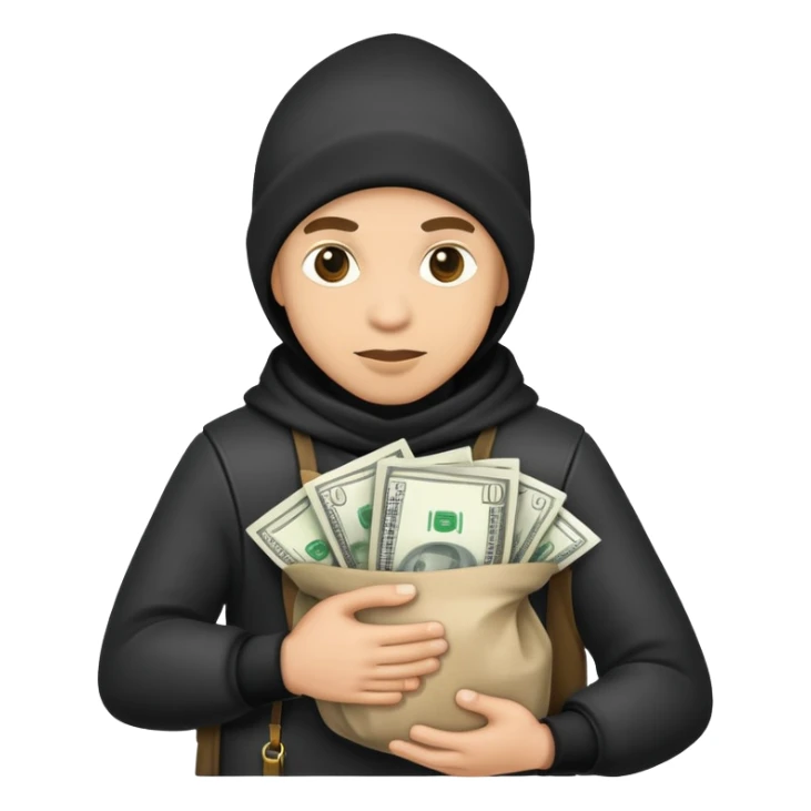 Un ladrón, con un saco de dinero sticker