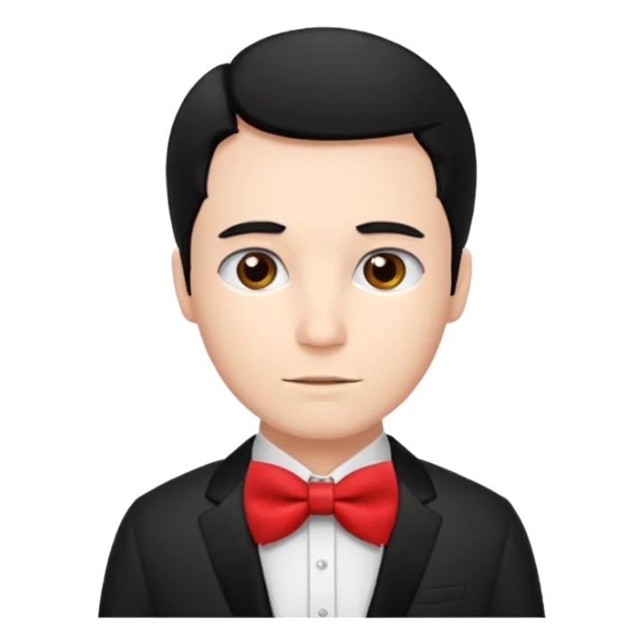 siyah saçlı krımızı papyonlu adam sticker