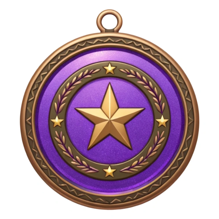 Purple Glitter military medal sticker