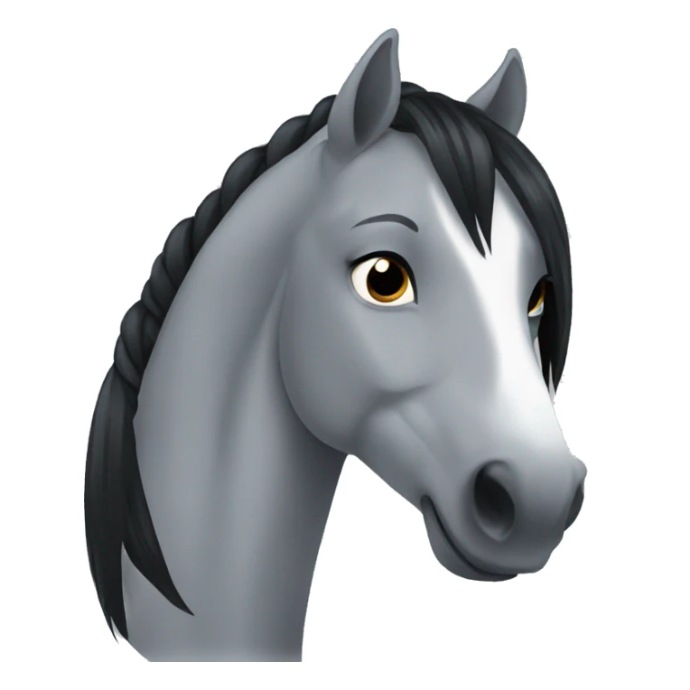 a grey horse with black hair sticker