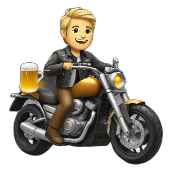Petr Pavel with beer on motorbike sticker
