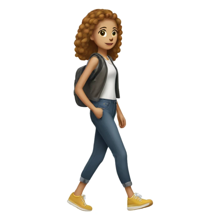Girl walk sticker