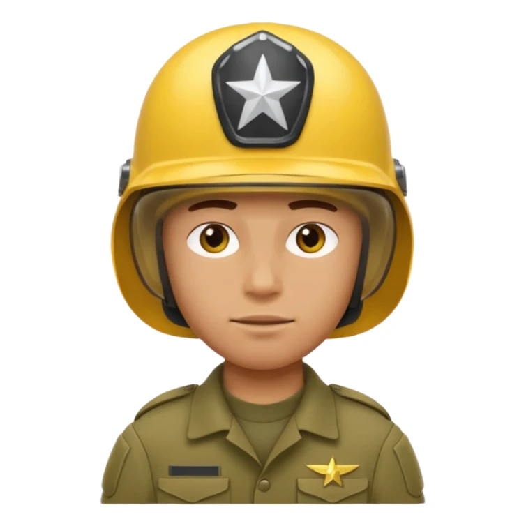Soldier just face generic yellow with helmet no insignia sticker