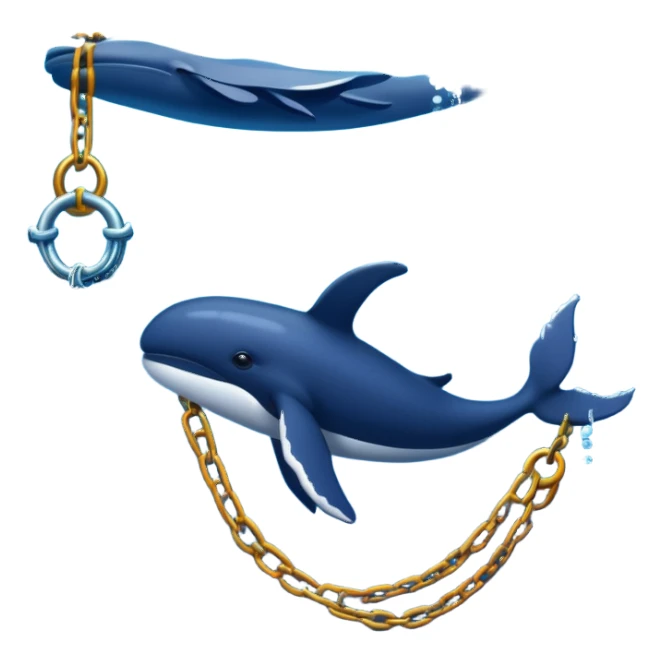 Whale dragging a person by a chain to the bottom of the ocean sticker